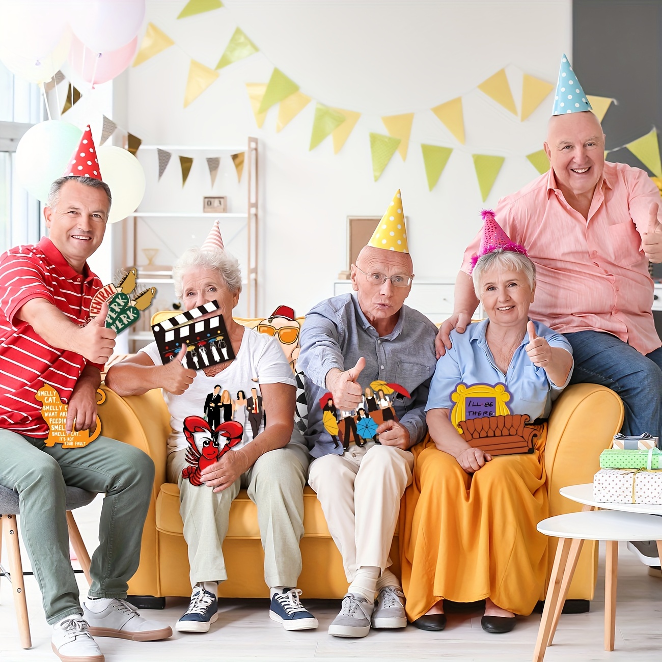 Partydekorationen mit Freundenmotiven, TV-Show-Verandaschild – hängendes Banner, Freunde-Wanddekorationen für drinnen und draußen, Friends Merc