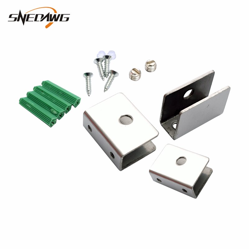 2pcs Stainlelss Steel Glass Clamp Fit 6~12mm Thickness Glass Clip Shelf Support Showcase Display Cabinet Glass Clamp Clip