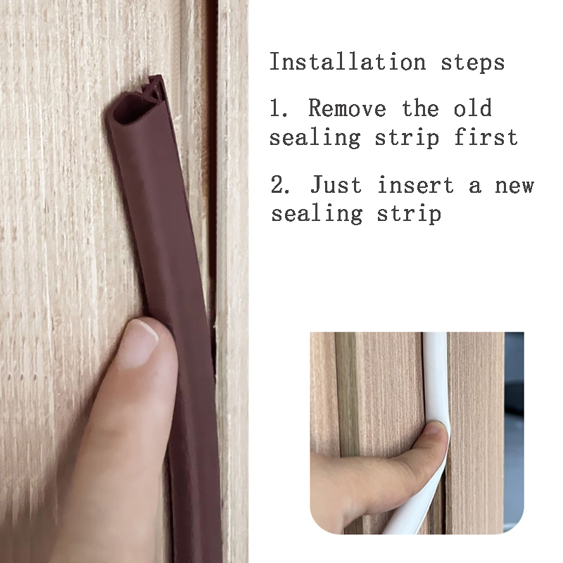 Tira de sellado especial para puertas de madera de PVC, tira de goma insonorizada a prueba de viento y anticolisión para marco de puerta de dormitorio, tipo ranura