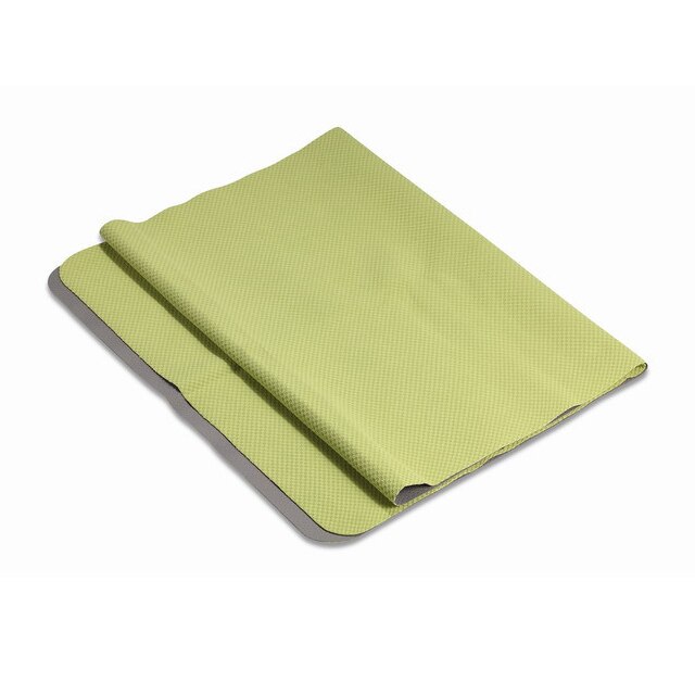 Ultralet rejseyoga håndklædemåtte og pilatesmåtte 183*63cm fine fibre + skridsikre tpe til yoga pilates eller træning med høj sved: Grøn
