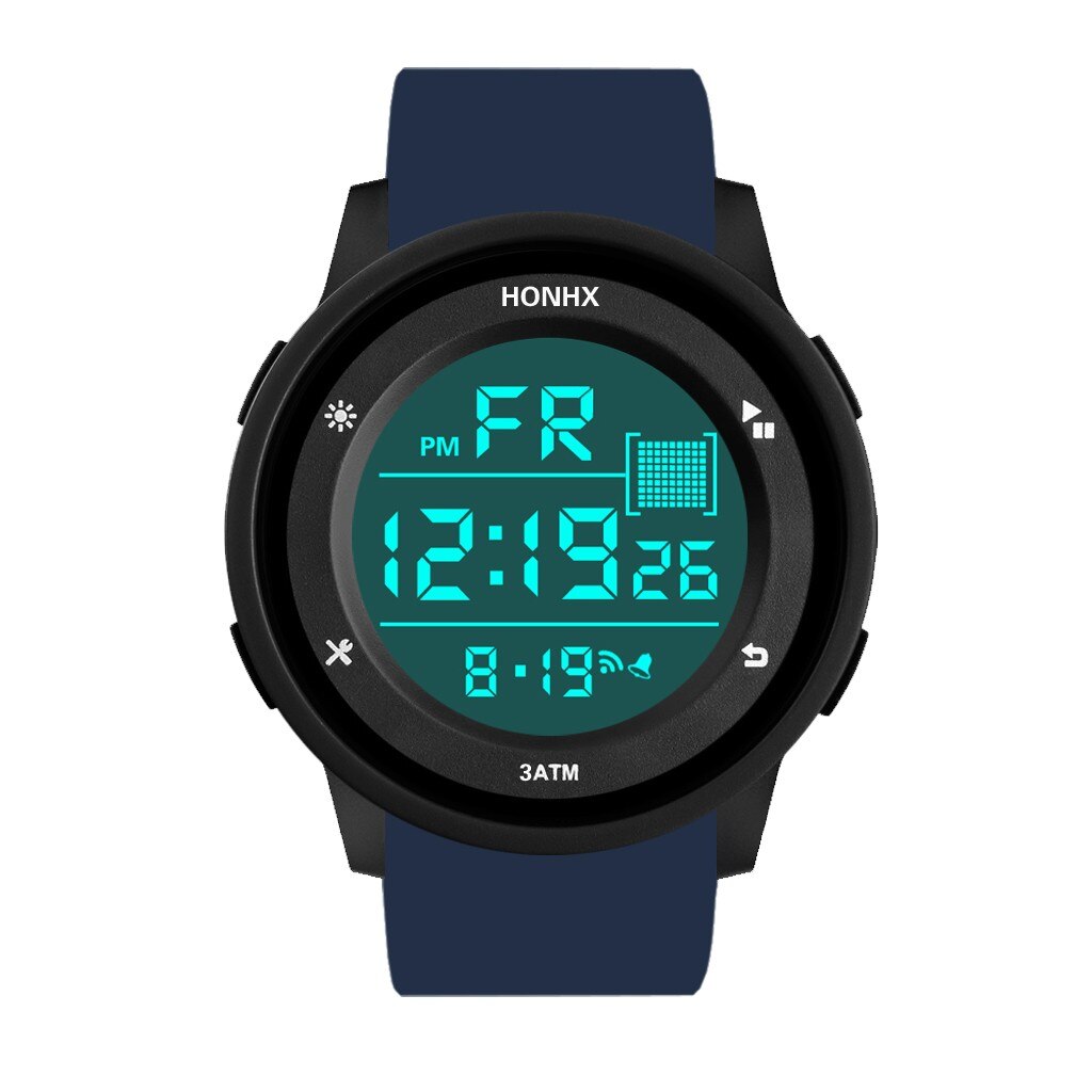 Digitale Horloge Mannen Elektronische Led Horloge Met Datum Stopwatch Multifunctionele Sporthorloge Outdoor Leven Waterdichte Horloge Reloj: Blauw