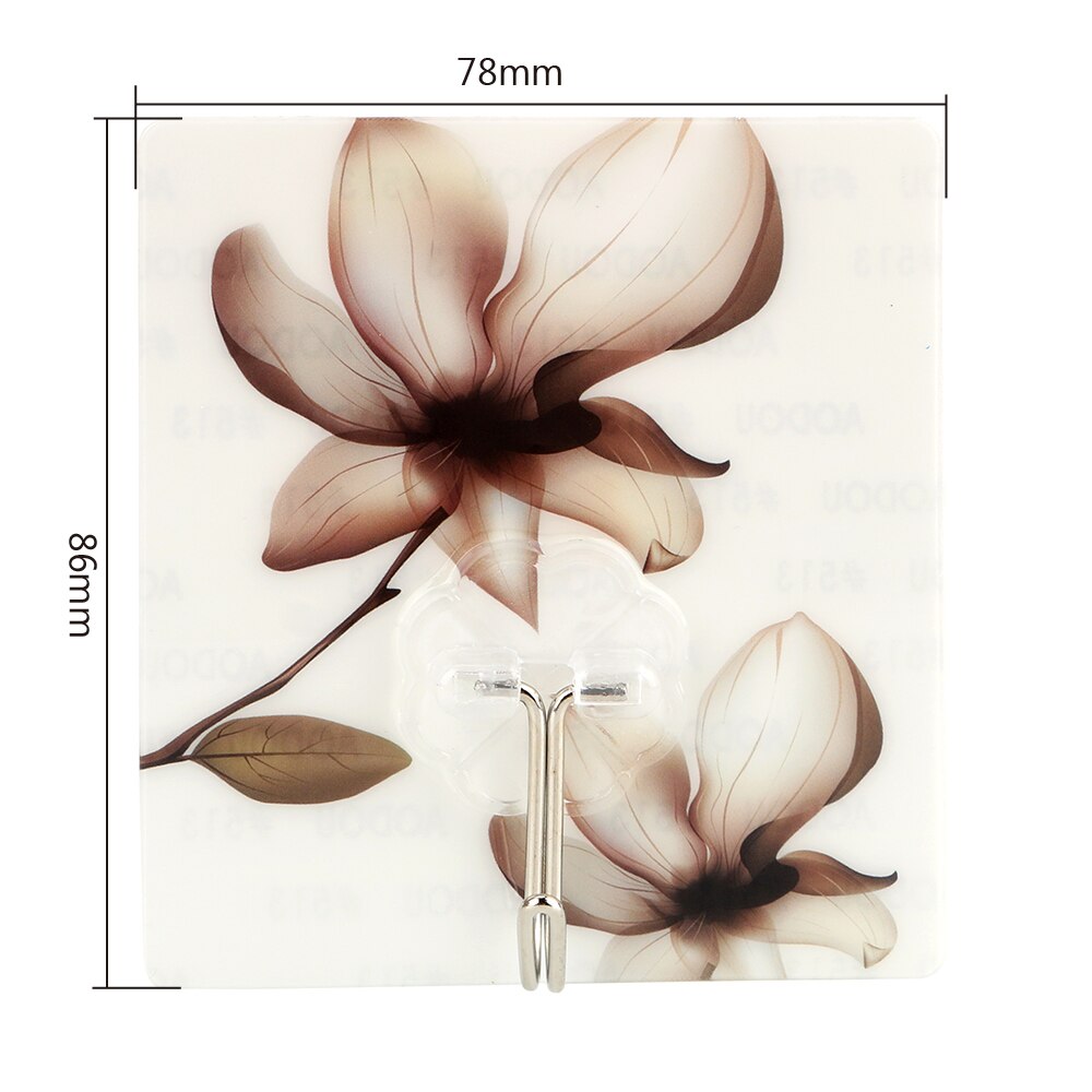 Support collant mural accessoires de salle de bain salle de bain cuisine crochets vêtements porte-serviettes crochet adhésif motif fleur