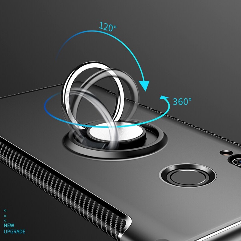 Voor Huawei Honor 10 Lite 10i Honor10 ik View V10 V 10 Case Metal Ring Auto Heavy Duty PC + siliconen TPU Siliconen Houder Stand Case