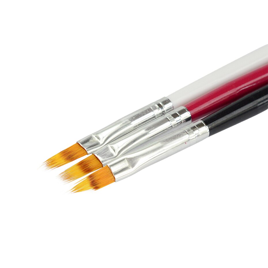Pincel degradado para uñas, herramienta de manicura con mango de madera, pelo de nailon, negro y blanco, 1 ud., NL285