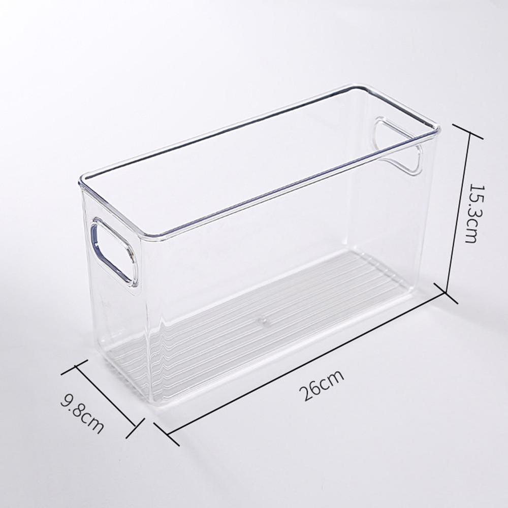 Clear Pantry Organizer Bins Household Plastic Food Storage Basket Box For Kitchen Countertops Cabinets Refrigerator Freezer: 8-26x9.8x15.3cm