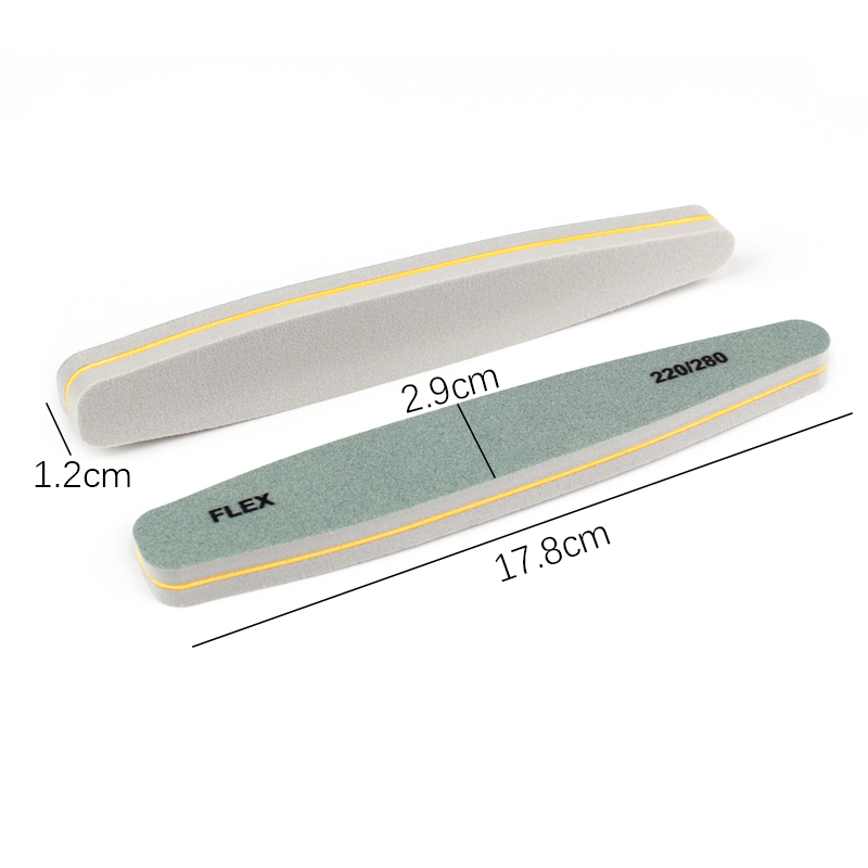 Limas de uñas de esponja de doble cara, bloque pulidor de uñas de papel de lija verde 220/280 de grano para manicura, herramientas de tablero de esmeril, 5 unids/lote