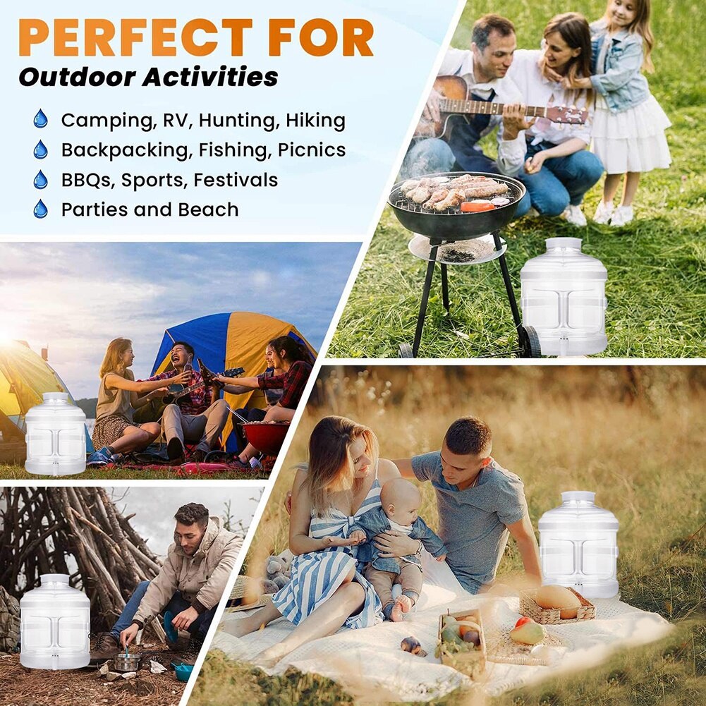 15L Car Water Bucket Portable Water Tank PC Container Storage With Faucet Large-Caliber Injection Port For Automobile Outdoor