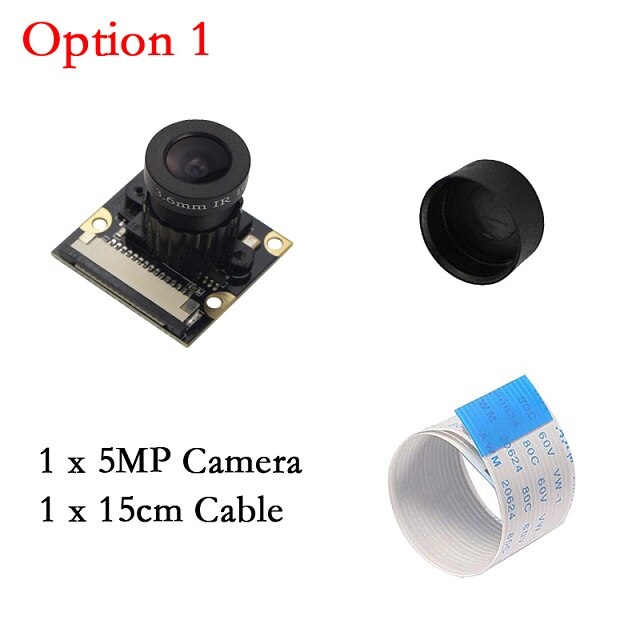 Raspberry Pi Camera 5MP OV5647 1080P Video Camera Focal Verstelbare met FFC Kabel voor Raspberry Pi 4 3 Model B Pi 4B 3B Plus 3B +: Option 1