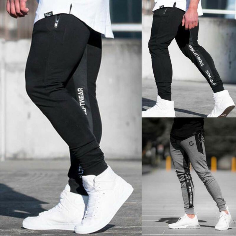 M-XXL Men Long Casual Sport Pants Gym Slim Fitness Trousers Running Joggers Bodybuilding Workout Skinny Sweatpants