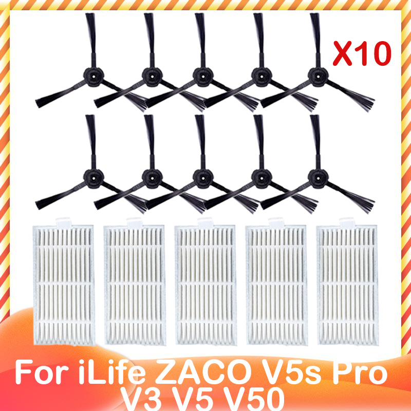 per iLife ZACO V5s pro V3 V5 V5s V3s V50 X5 Spazzola laterale di ricambio HEPA Prefiltro Mocio Panno robot Aspirapolvere: Lavanda