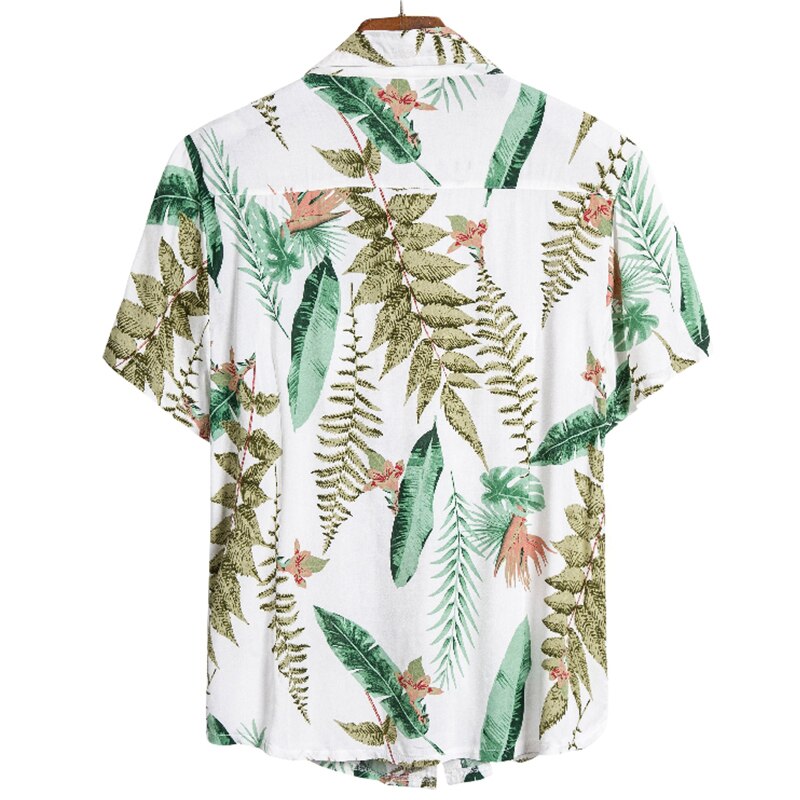 Herre hawaiisk skjorte mandlig afslappet camisa masculina trykte strandskjorter kortærmet asiatisk størrelse m -3xl
