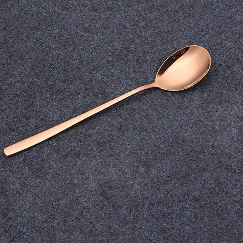 5PCS Stainless Steel Spoons with Long Handle Spoon 4 Color Rose Gold Soup Spoon for Ice Cream Dinner Spoons Rice/Salad Tableware