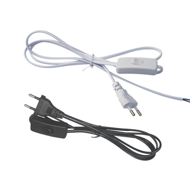1.8m linjers kabel på av strømledning for led-lampe med knappbryter eu-plugglysbryter gjennomsiktig ledning 304 skjøteledning
