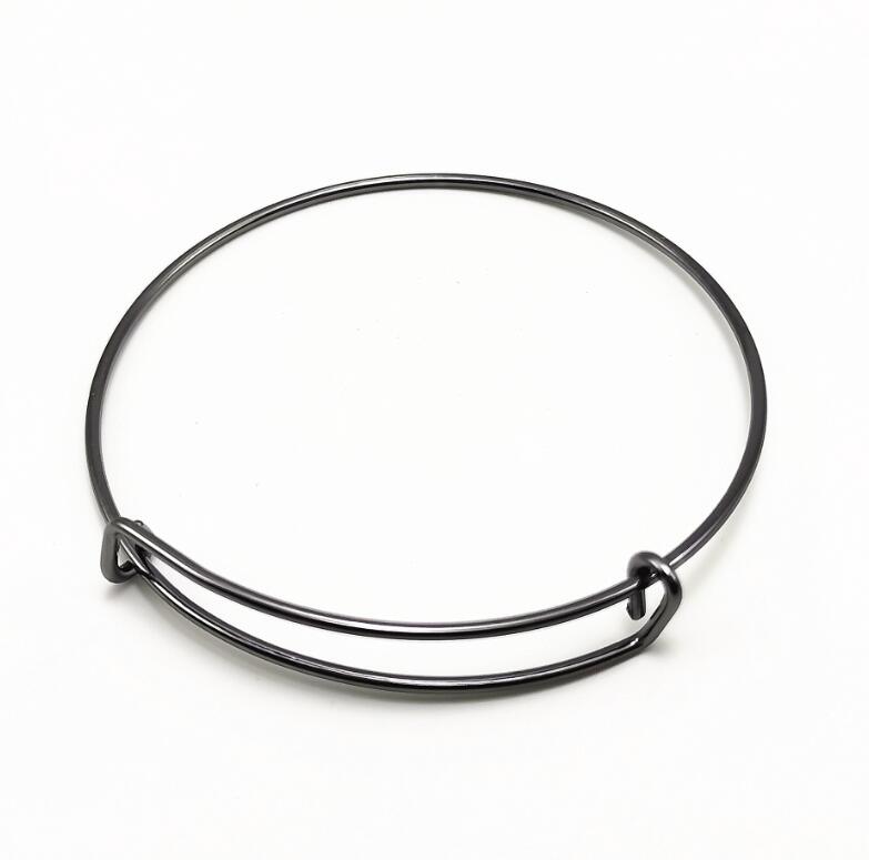 50 stück Erweiterbar Armreif Armbänder Einstellbare Draht leer Armbänder für Frauen DIY Schmuck Machen, Silber farbe Gold farbe: schwarz