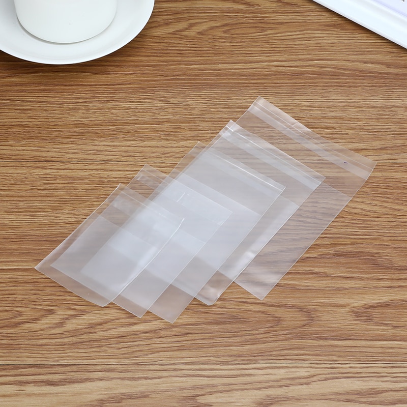 100PCS/Lot Frosted Transparent Plastic Envelopes Multi-size Cookie Dessert Bags Self-adhesive Envelope Bag Office School Supply