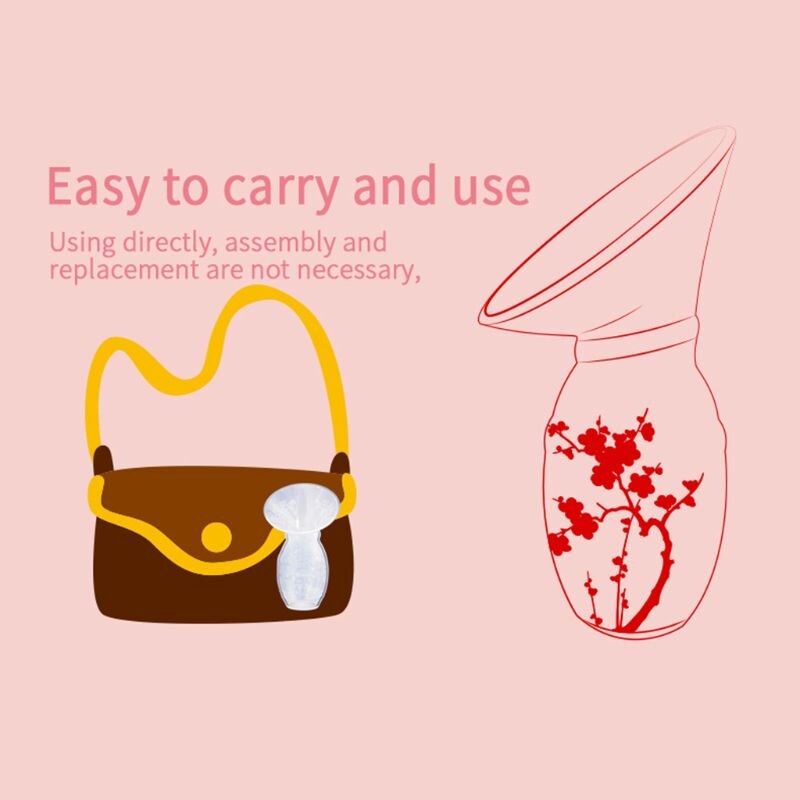Silicone Manual Breast Pumps Nurse Strong Suction Reliever Suck Breast Collector C63C