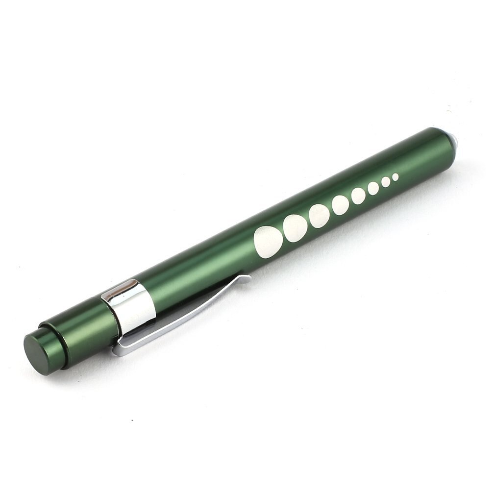 Luz de aluminio medial surrical Penlight doct-ors, linterna de pluma clínica con escala, primeros auxilios, cuidado de la boca/oreja: Verde