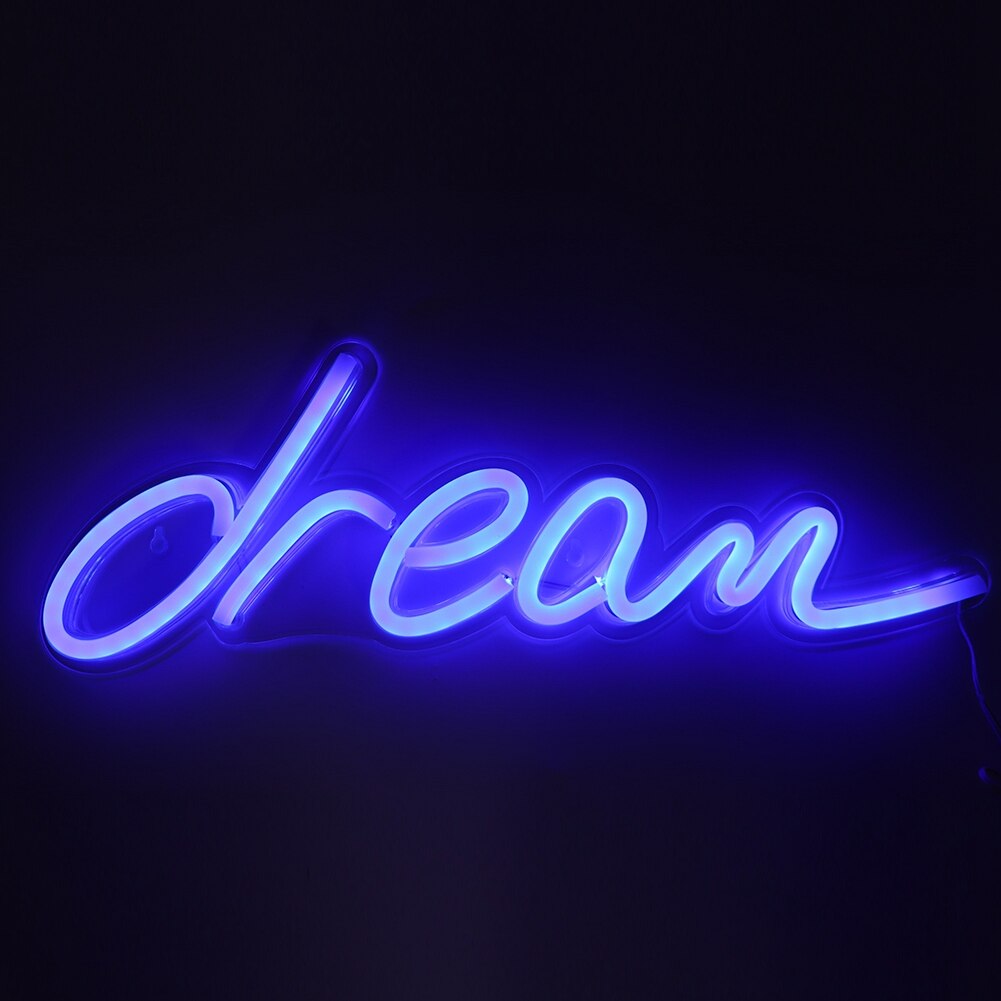 Onderscheidend Droom Vorm Engels Letters Usb Led Light Thuis Party Wedding Bar Restaurant Cafe Decoratieve Licht