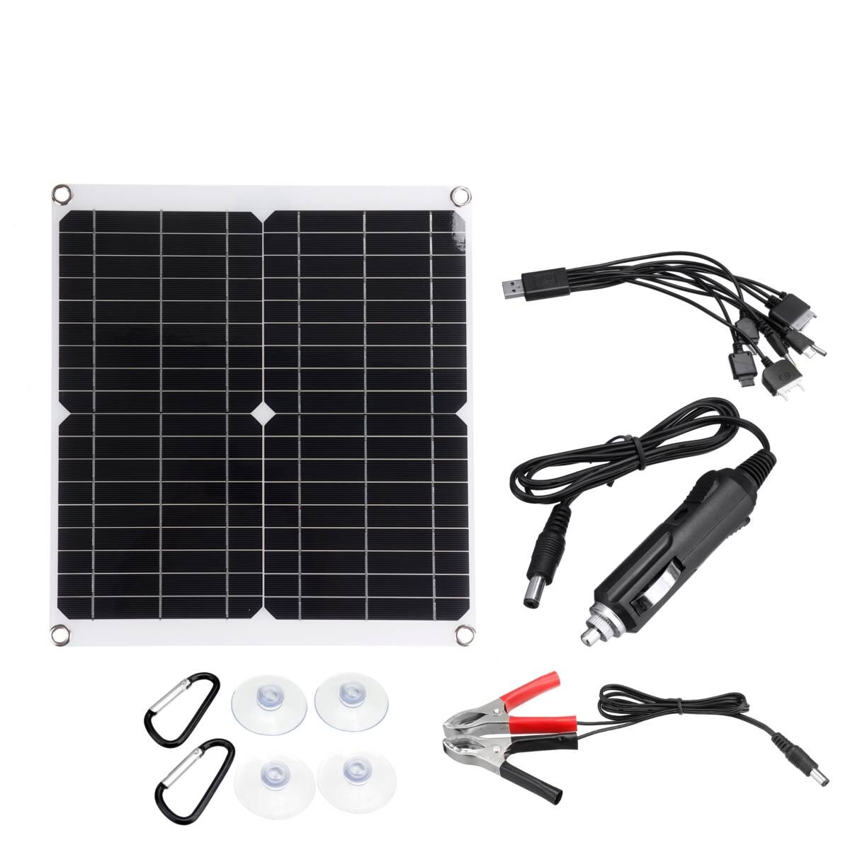 50W 18V Solar Panel with battery Clip+10/20/30/40/50/60A Solar Car Charger Controller Solar Cells for Outdoor Camping Hiking: Only Solar Panel