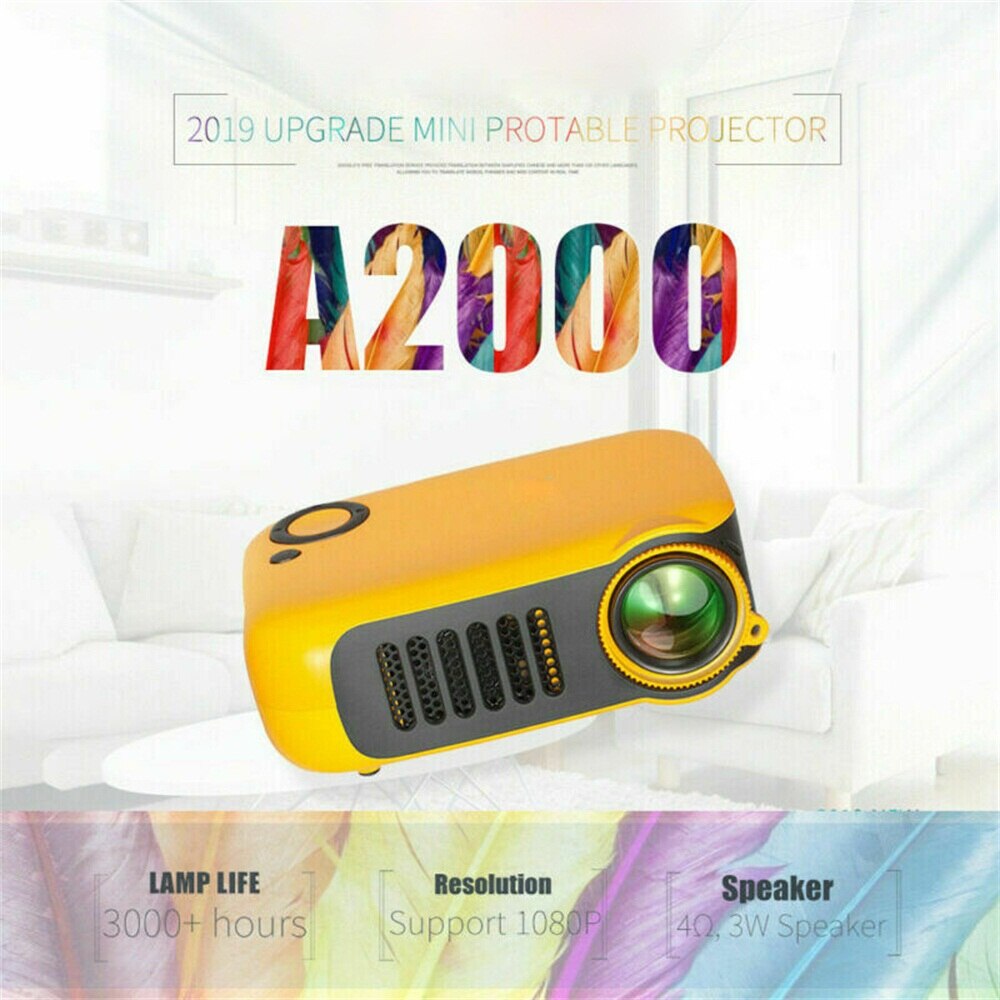 Multimedie bærbar lomme mini led projektor fuld  hd 1080p konference hjemmebiograf teater videoprojekter usb hdmi sd