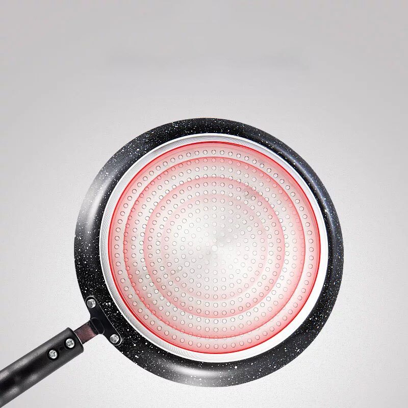 Roze/zwart/gouden antiaanbak maifan stenen wok pannenkoek ei steak antiaanbakpan geen olie rook thuis algemeen koken pan