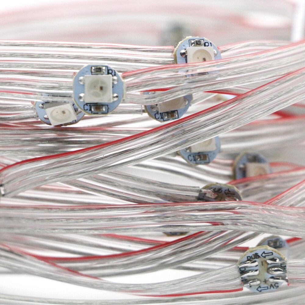 50Pcs WS2812B Pre-Gesoldeerd Led Module Rgb Ic String 12Cm Draad WS2812 Ic Pixels Led Per String individueel Adresseerbare 5050 DC5V