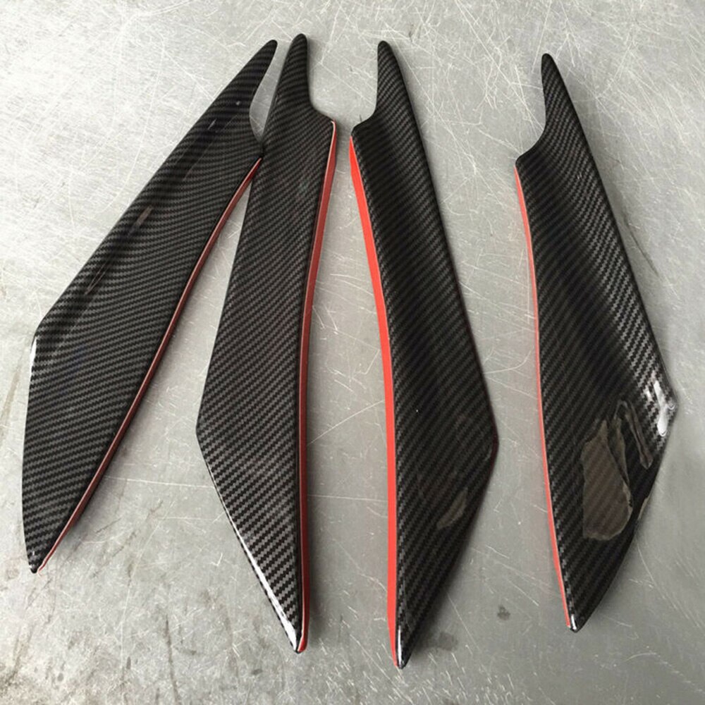 4Pcs L/R Car Front Bumper Fin Shunt Diffuser Splitter Spoiler Universal Anti-UV Auto Vehicles Parts Body Kits