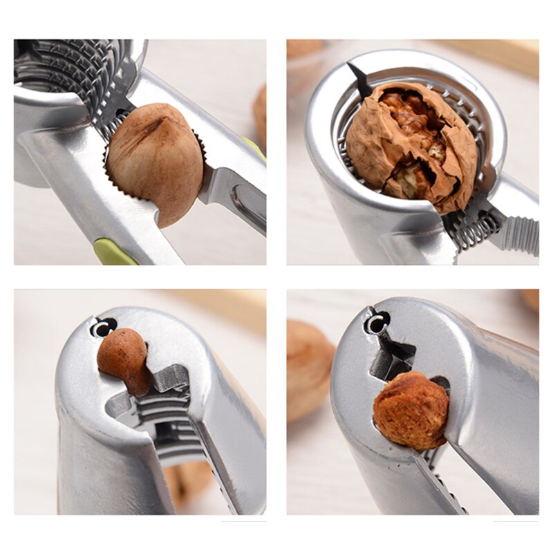 Aluminum Nutcracker with Four Nips Clamps Kitchen Tool Multi-Functional Nut Cracker Sheller Walnut Cracker Plier Opener Tool