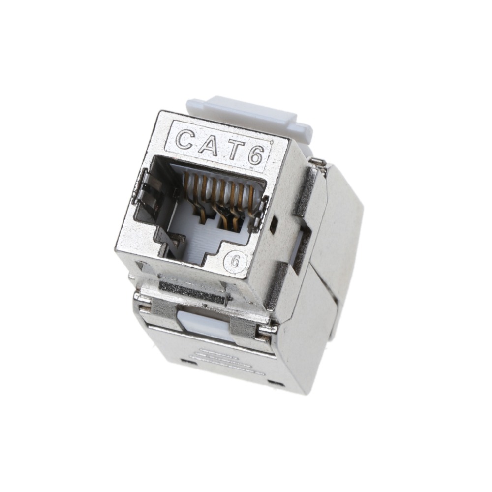 1Pc RJ45 Keystone Cat6 Cat6A Shielded FTP Zinc Alloy Module Keystone Jack Network Connector Adapter
