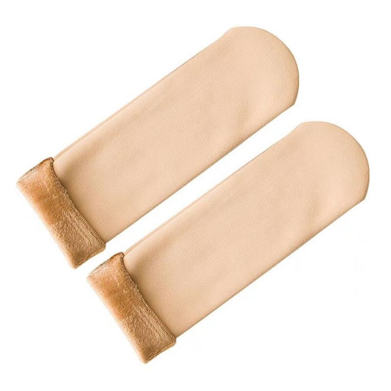 Calcetines de nieve sin costuras cómodos transpirables duraderos para mujer invierno escalada senderismo Camping accesorios espesar calcetines de lana suave: Beige