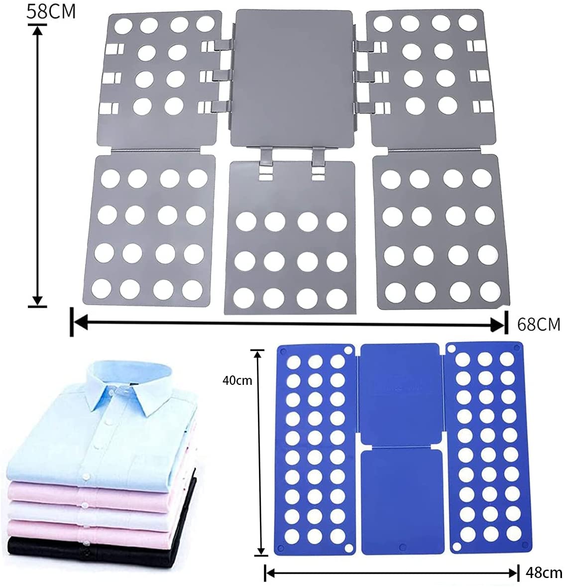 Planche à plier les vêtements pour adultes et enfants, pliage de dossier en plastique pratique détacha toutes les tailles pliage rapide des vêtements t-shirts