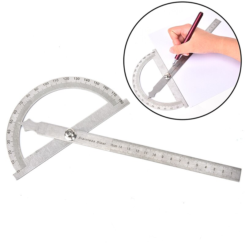 1PC Adjustable Protractor Angle Finder Craftsman Ruler Woodworking 180 Degree Stainless Steel Caliper Measuring Tools