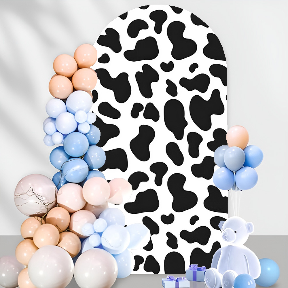 Mocsicka 2-zijdige Boog Achtergrond Covers Cow Boys Verjaardagsfeestje Decoraties Babyshower Gebogen Achtergrond Studio Fotografie Rekwisieten
