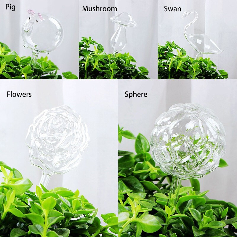 Plante fleur verre arroseur fait à la main Portable automatique arrosage Animal et plante forme arroseur cruche