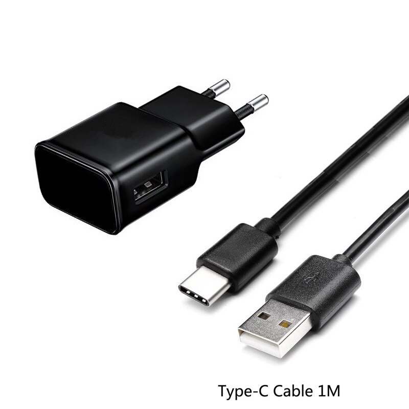 Für Samsung Galaxy S10 S10E Schnelle Ladegerät Stecker Quick Charge Telefon Ladegerät Für Samsung S10 S8 S9 Plus Hinweis 8 9 typ C Daten Kabel: Plug and Cable Black