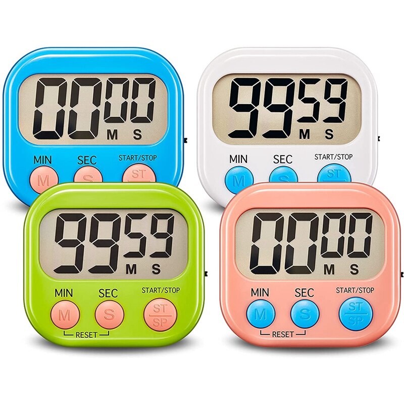 Classroom Timer for Kids ,Kitchen Timer for Cooking,Egg Timer,Magnetic Digital Clock Timer for Teacher,Study - 4 Pack