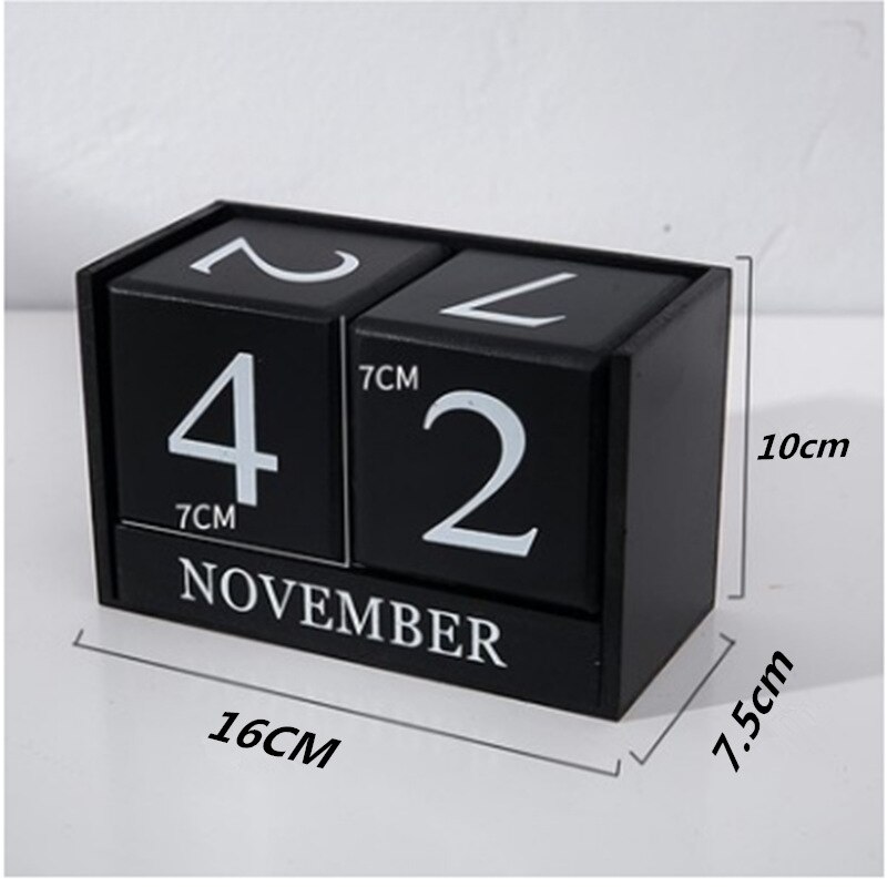 Eeuwigdurende Kalender - Houten Zonnewijzer - Fotografie Props - Woondecoratie Ornamenten: Zwart