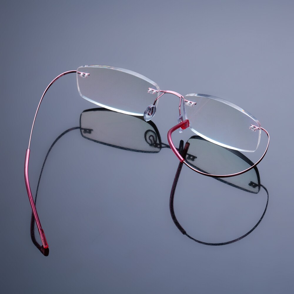 Flexible Ultralight Rimless Memory Titanium Magnetic Reading Glasses for Men Women Presbyopic Eyeglasses Strength +1.0~+4.0