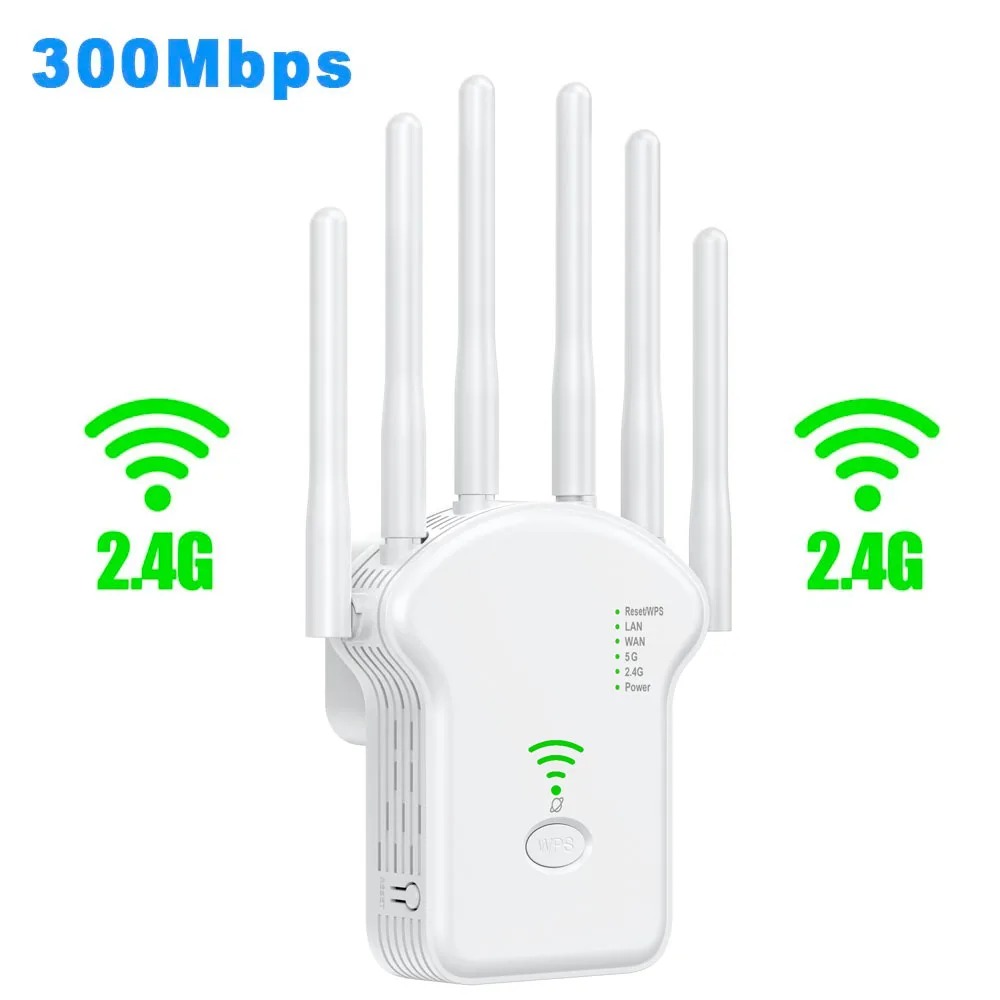 1200 mb/s wzmacniacz Wi-Fi dwuzakresowy 2.4G 5G wzmacniacz bezprzewodowy 300 mb/s zasięg sieci wzmacniacz sygnału dla domowego biura wzmacniacz Wi-Fi: BIAŁY / Wtyczka amerykańska