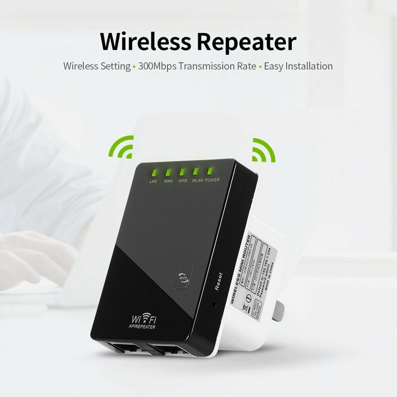 Trådløs wifi repeater mini wifi signalforstærker forstærker lang rækkevidde 300m wi-fi booster repeater til computer eu-stik