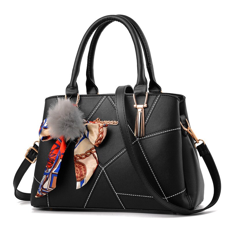 Bolso de mano de piel para mujer, bandolera, de marcas famosas, de: Black