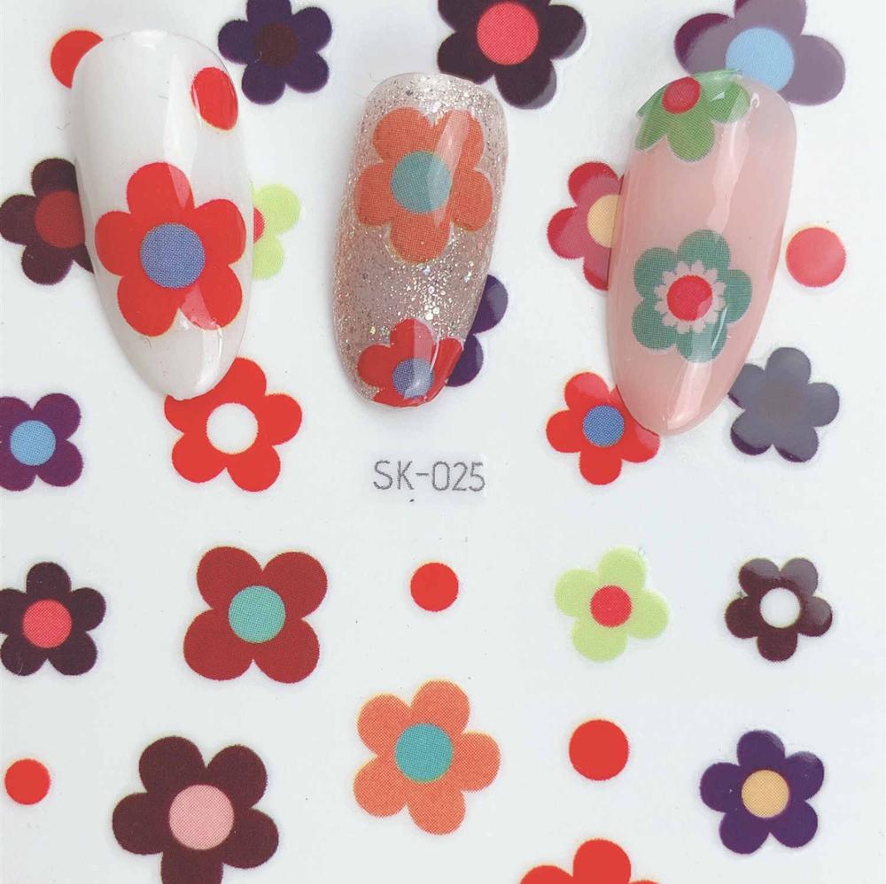1 stuk zelfklevende nagelstickers uit de hyuna-serie met eipatroon, nageltips, 3d manicurestickers, nageldecoratietools in regenboogkleuren.: Sk -025