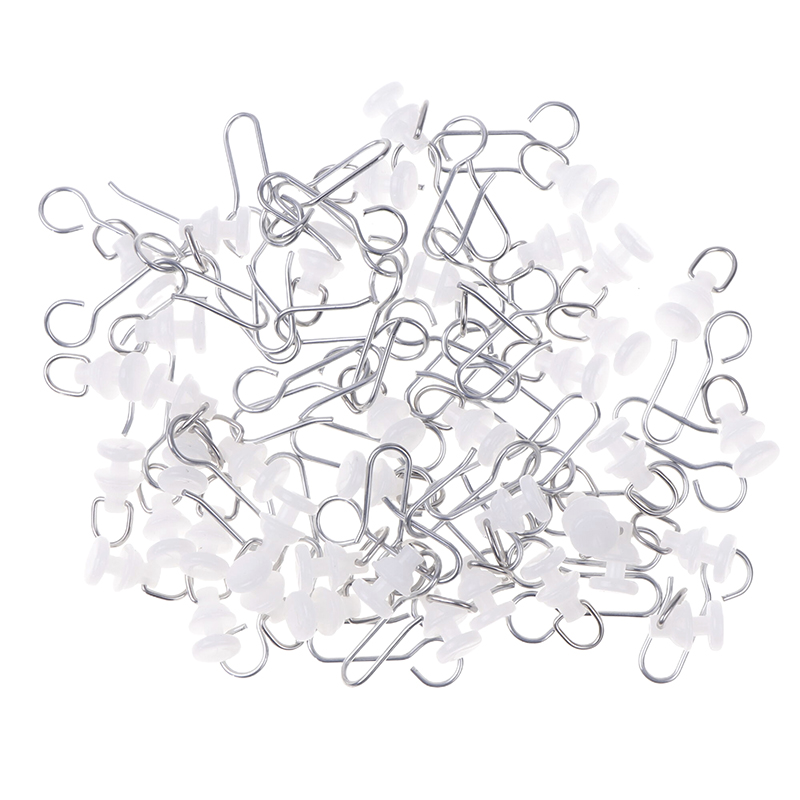 40 Stuks Gordijn Track Katrol Haken S Vormige Stille Gordijn Haken En Plastic Zweefvliegtuigen Track Rollers Voor Kamer Badkamer Gordijnen