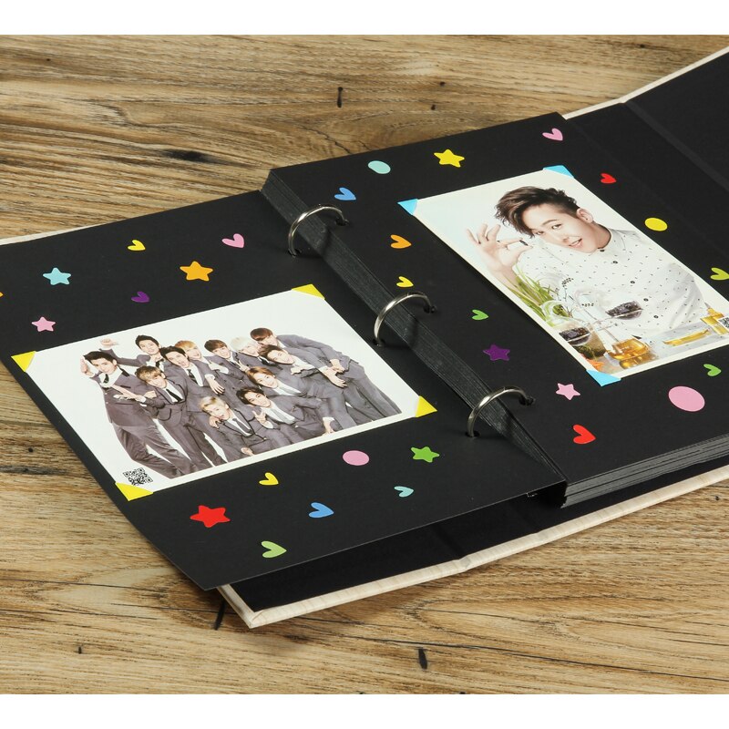 Houten 30 Zwart Papier Sheets Kaart Liefde Thema Bruiloft Diy Fotoalbum Handgemaakte Vintage Foto Foto Scrapbooking Album