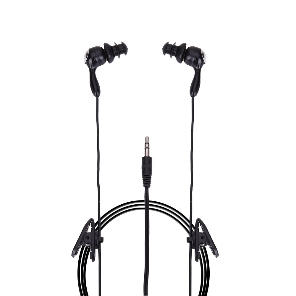 Auriculares deportivos intrauditivos de 3,5mm para natación, auriculares de música impermeables para iPhone, reproductor de MP3, Auriculares deportivos con cable: Negro