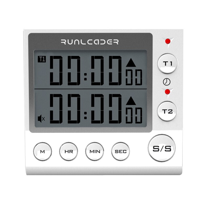 Kitchen Timer Digital Countdown Timer 2 Channel Flashing LED for Lab Electronic Kitchen Homework Exercise Gym Workout Cooking