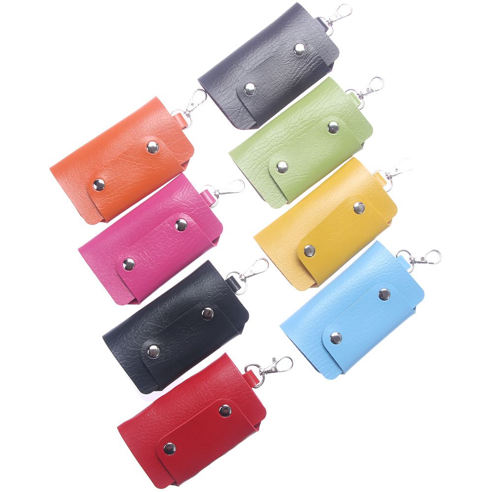 Offre spéciale en cuir PU gouvernante titulaires voiture porte-clés porte-clés sac étui portefeuille couverture boucle clé portefeuille étui voiture porte-clés