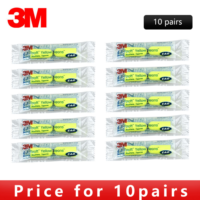 3m kule ørepropper ea-rsoft gul neon 312-1250 elastiske støyreduksjon trådløs nrr :33db/ snr :36db lt086
