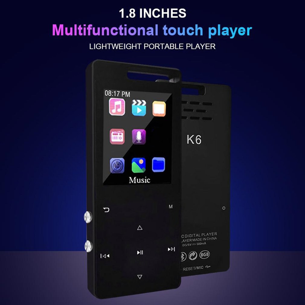 MP3 MP4 Music Player - Lossless Sound - TXT E-book FM Recorder - TF Card - 1.8-inch Video Player