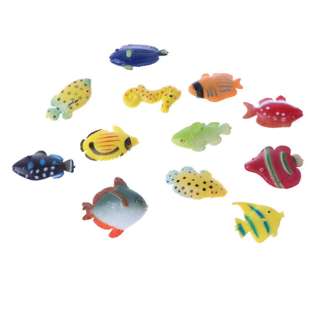 12-piece Plastic Marine Animal Fish Model Educational Toy Party Bag Fillers